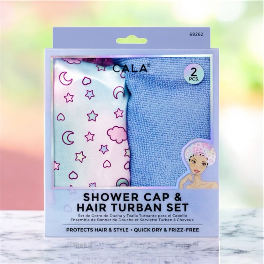 New in Box Shower Cap & Hair Turban Set